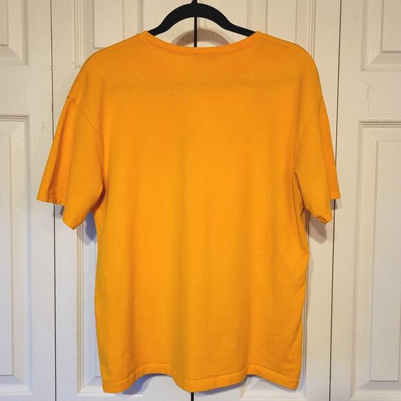 Zara, M | Yellow Oversized Boho T-Shirt With Embroidered Floral Edge - Picture 2 of 6